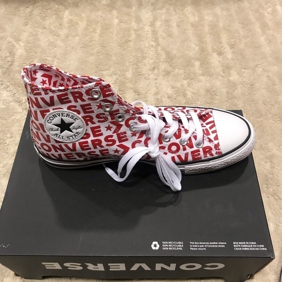 Converse CTAS HI Logo red/white sneakers - Picture 3 of 5